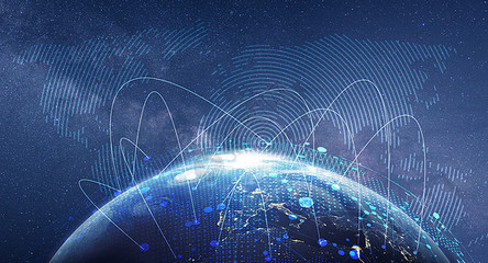 夜空下的北京CBD城市信息傳遞